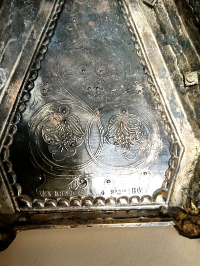 Ostensorio neogothico argento dorato , 2 toni , André FAVIER