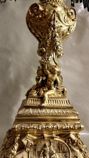 Monumental monstrance in silver gilt , circa 1860 105 cm