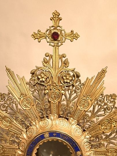 Ostensoir de St Michel , bronze doré ,Neogothique , fin XIX°