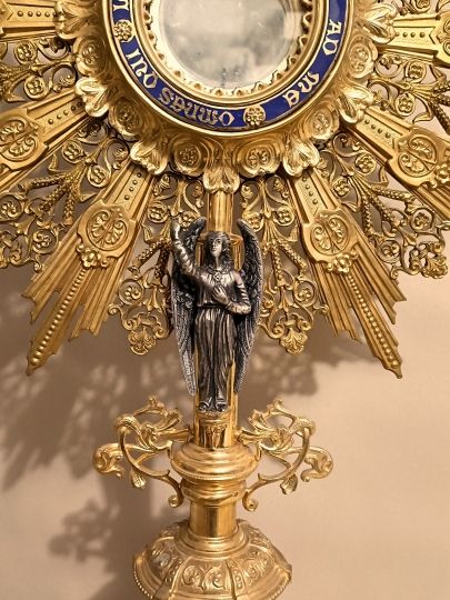 Ostensorio di San Michaele , bronzo dorato , fine 800