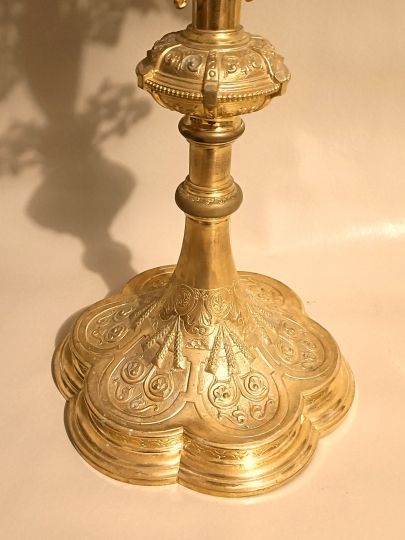 Ostensoir de St Michel , bronze doré ,Neogothique , fin XIX°