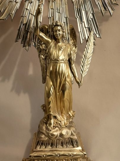Grande ostensorio di San Michaele 90 cm argento dorato