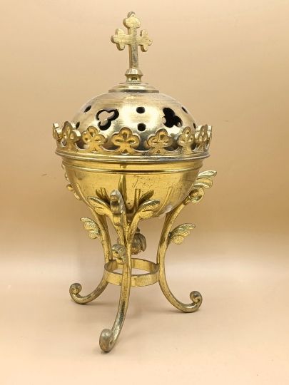 Pair of censer in bronze gilted  of altar, circa 1900