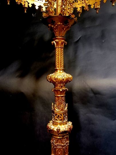 Spectacular pair of candelabras ,bronze gilt , near 2 meters