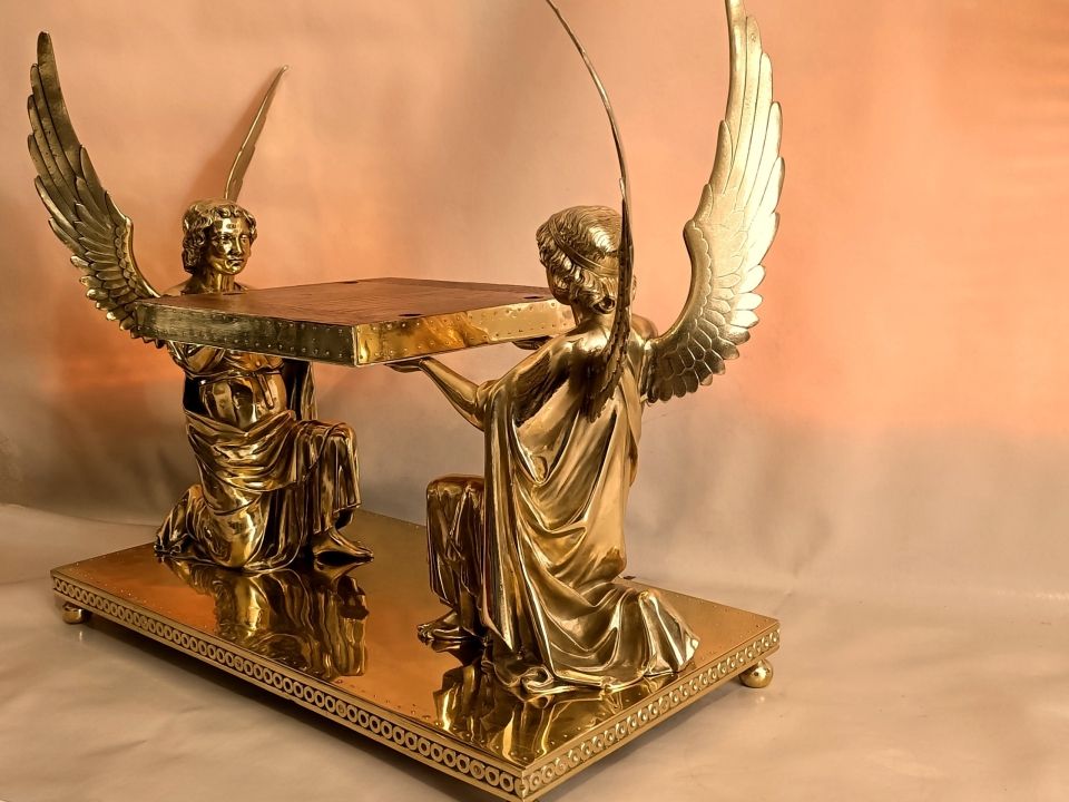 Huge Thabor with angels in bronze , XIXth c CHERTIER