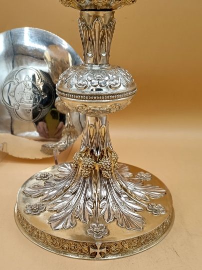 Calice neogothico tutto argento e oro 1880