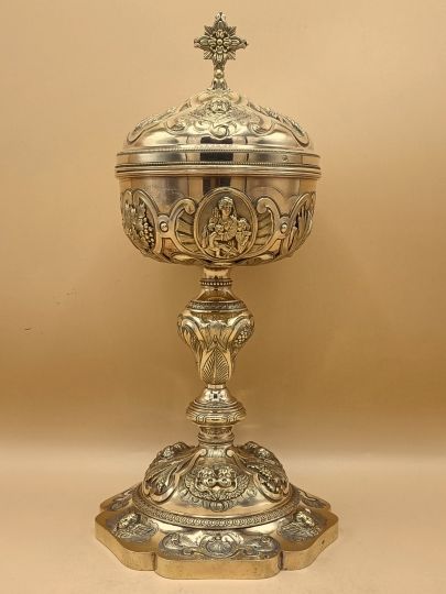 Baroc ciborium sterling silver XIXth century