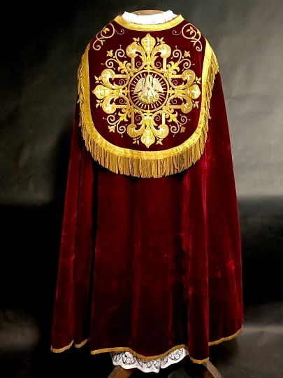 Re cope , silk velvet , embroideries style medieval