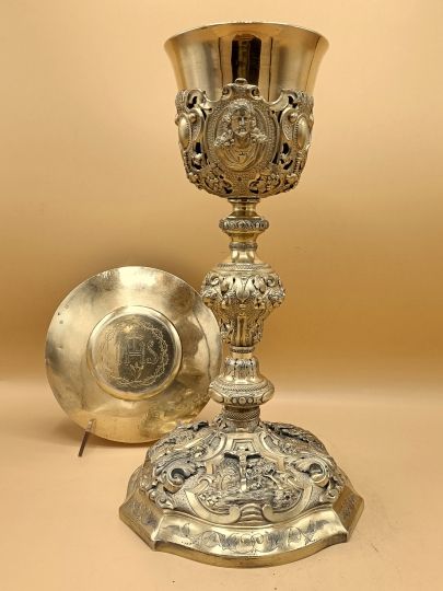 Ricco calice barocco argento dorato Favier