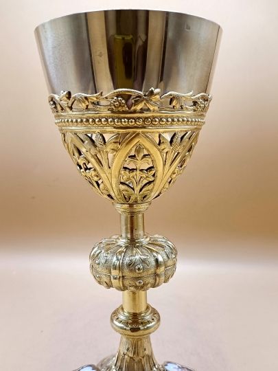 Chalice with enamels sterling silver Auguste Cabaret circa 1890