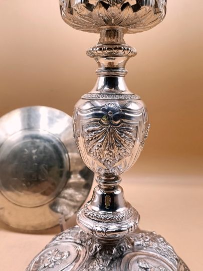 Calice francese barocco primi 800 tutto argento