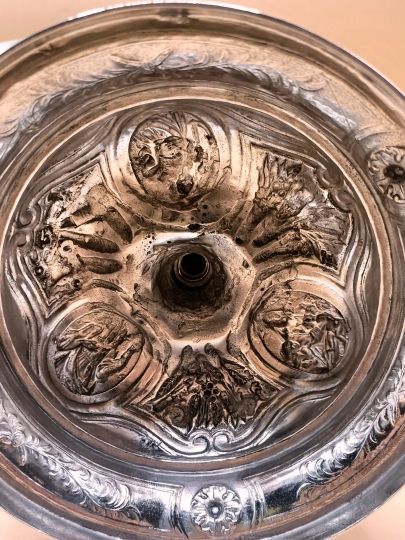 Calice baroque argent massif au vieillard