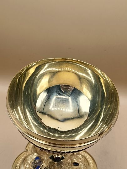 Ciborium silver enamels and garnet Trioullier