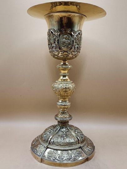 Big baroc chalice 33 cm sterling silver circa 1880