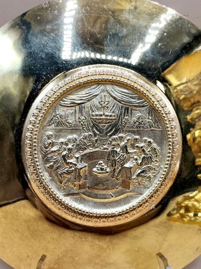 Grande calice neoclassico meta 800 argento dorato