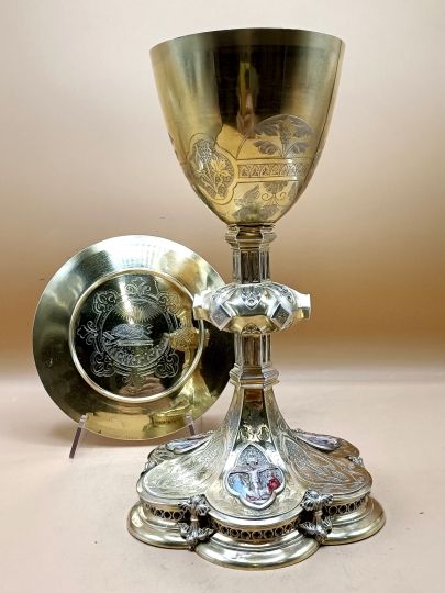 Chalice with enamels on porcelain Circa 1880