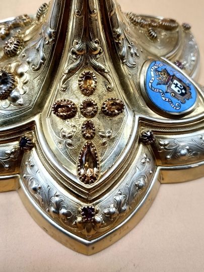 Calice vermeil neogothique Carmel Déchaux bijoux or , diamants