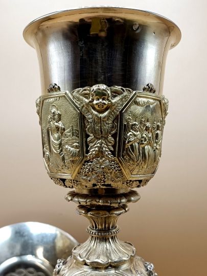 Riche calice baroque vermeil Louis XVIII