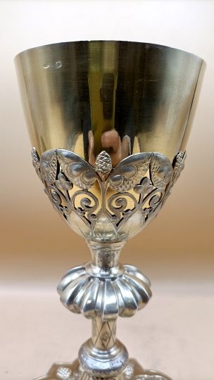 Neogothic chalice , sterling silver gilt , end of the XIXth c.