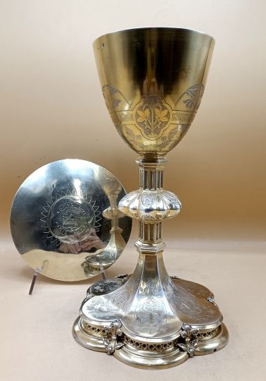Calice neogothico , argento dorato , epoca 1880