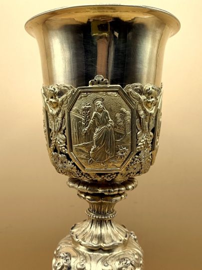 Rich baroc chalice sterling silver circa 1820